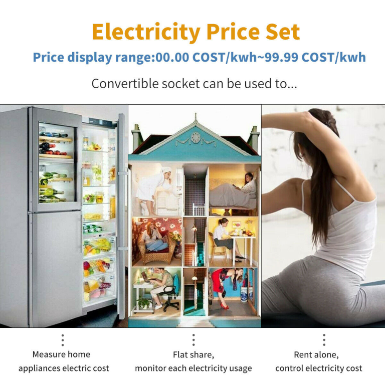 Medidor de Consumo Eléctrico de Enchufe 16A con Pantalla LCD – Mide Voltaje, Corriente, Watts y kWh de tus Electrodomésticos - vista 2
