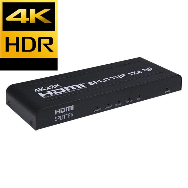 Splitter HDMI 1x4 4K 3D Caja Metálica con Adaptador de Corriente - vista 2