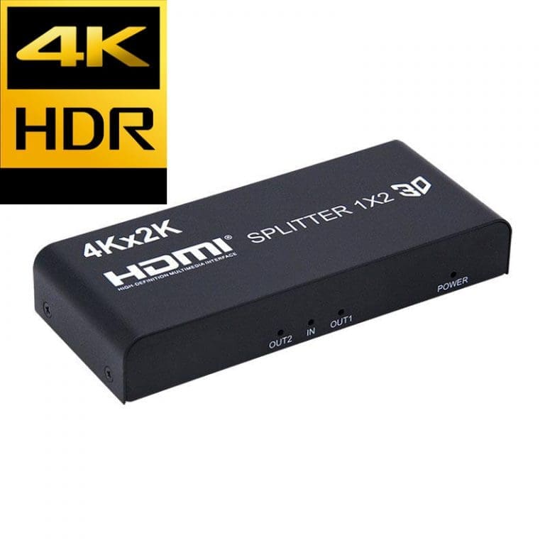 Splitter HDMI 1x2 4K 30 Hz 3D Caja Metálica con Adaptador - vista 2