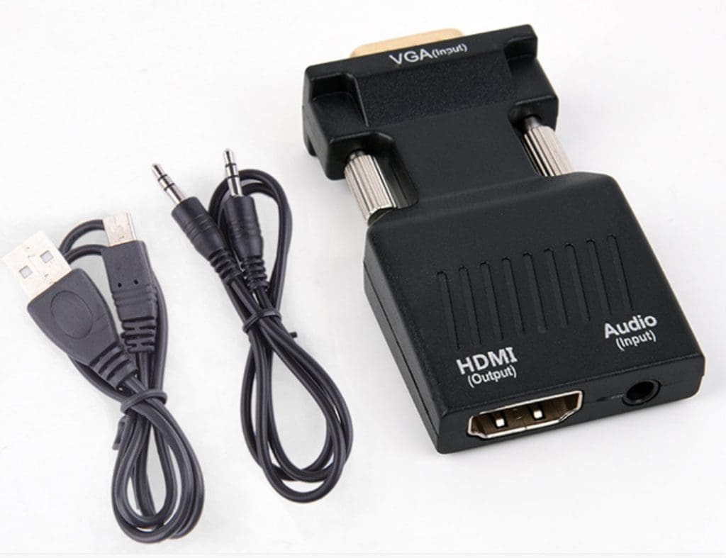 Convertidor VGA a HDMI con Audio y Cable USB de Alimentación