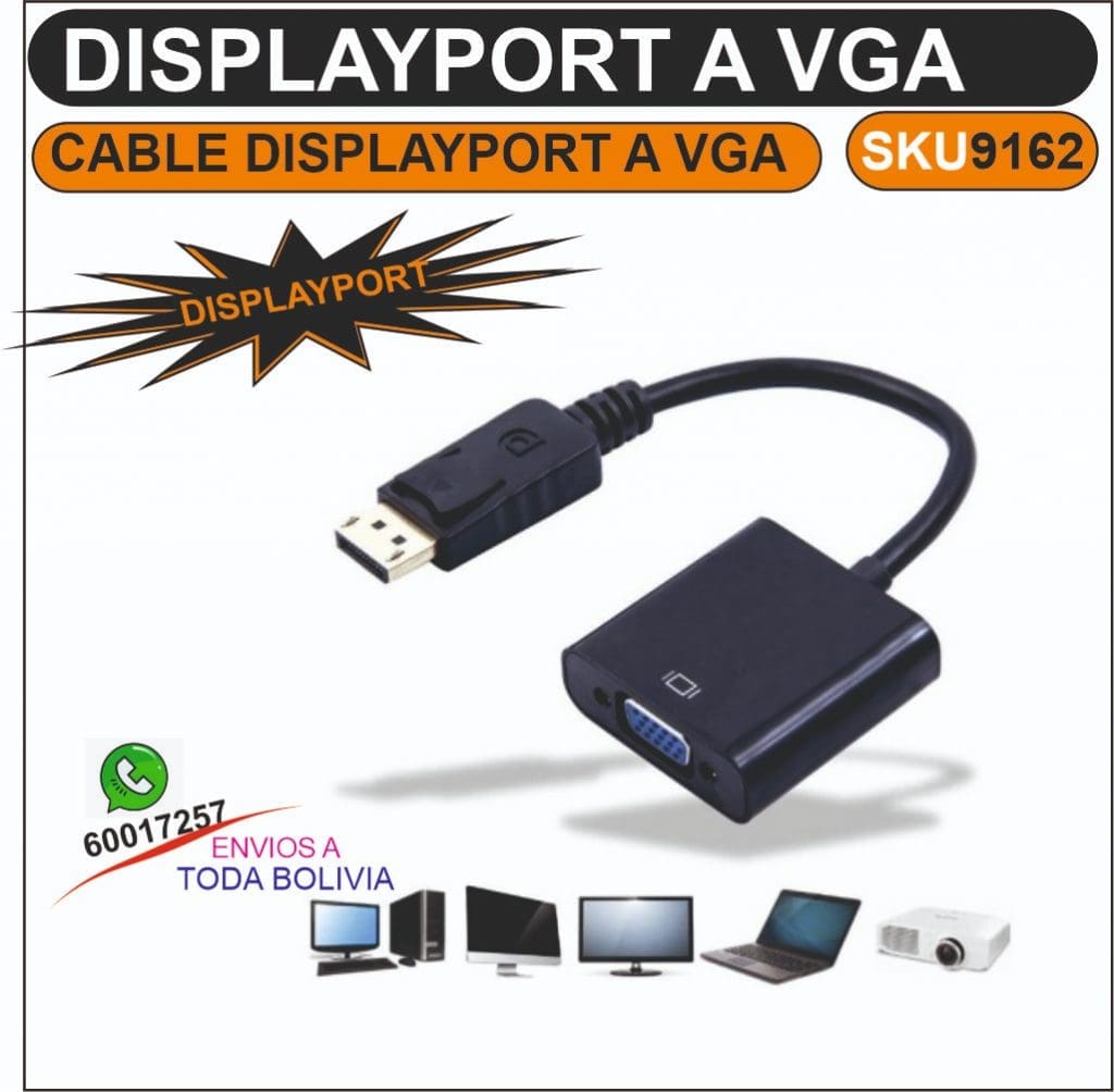 Adaptador DisplayPort a VGA con Cable 4 Adaptador DisplayPort a VGA con Cable