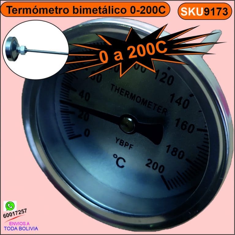 Termómetro de Carátula 0 a 200 °C Bimetálico de Acero Inoxidable 100 mm - vista 2