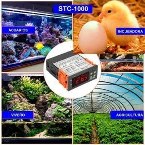 Termostato controlador de temperatura humedad con pantalla STC-1000