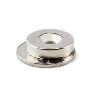 Iman de neodimio tipo disco (20x5 agujero x5)mm [20x5x5]mm