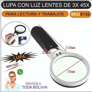 SKU9136 Lupa con luz lentes de 3X y 45X [110x75x22]mm