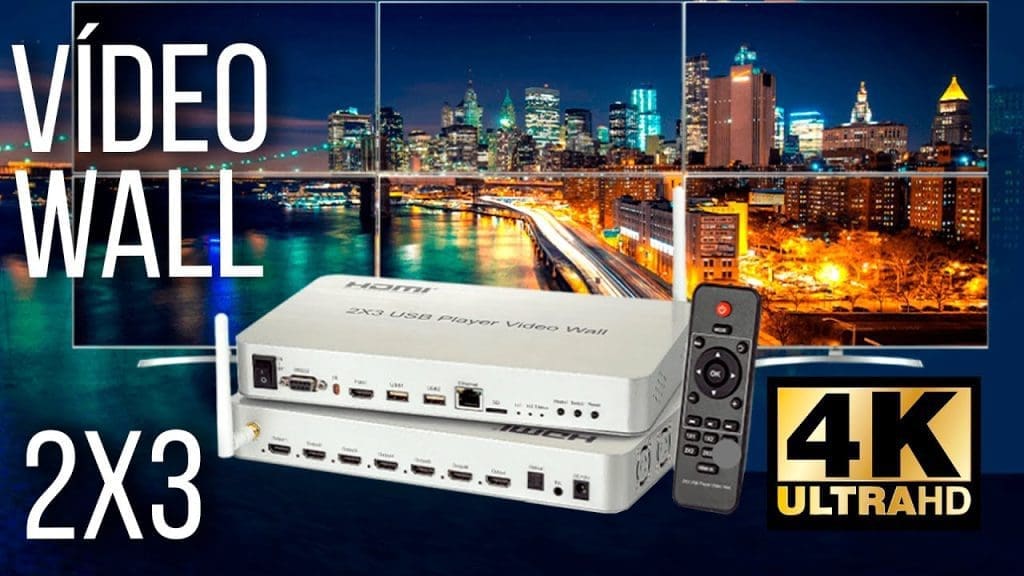 Controlador Video Wall 2x3 / 3x2 4K con USB y Control Remoto