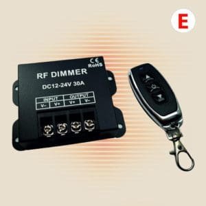RF Dimer Atenuador ajusta brillo de la luz 12V-24V 30A