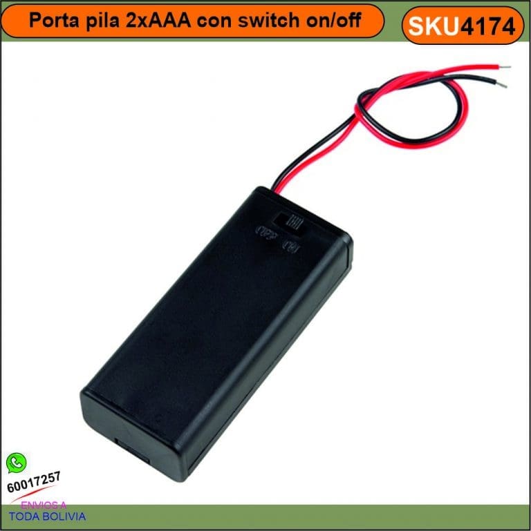 Portabatteria 3V Per 2xAAA 1.5V Con Interruttore On/Off – 1 Pezzo, Compatibile Con Progetti Elettronici E Modellismo - 2