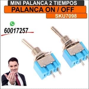 Mini Palanca de 2 tiempos ON OFF 2 pines