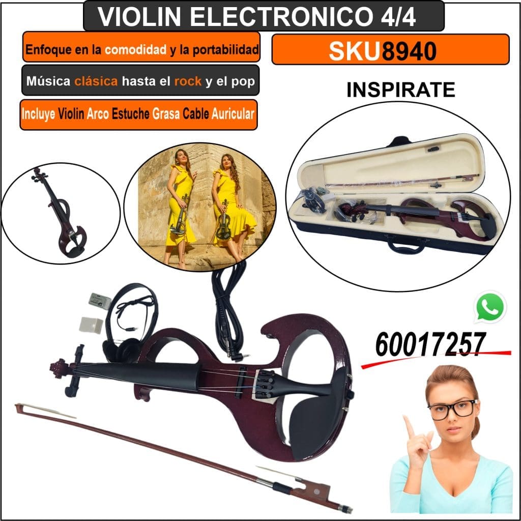 Violín Eléctrico 4/4 Katros'S con Estuche, Arco, Cable y Audífonos 21 Violín Eléctrico 4/4 Katros'S con Estuche, Arco, Cable y Audífonos