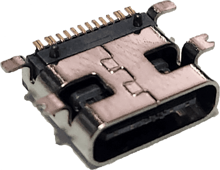 Conector USB Tipo C Hembra 12 Pines para Placa (anclajes de tierra planos) - vista 3