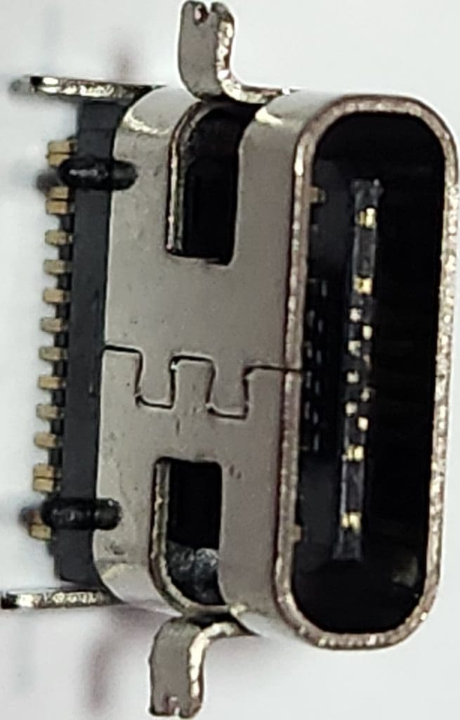 Conector USB Tipo C Hembra 12 Pines para Placa (patas delanteras planas)