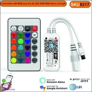 Controlador wifi RGB para tira de LED 3528 5050 Alexa y Google