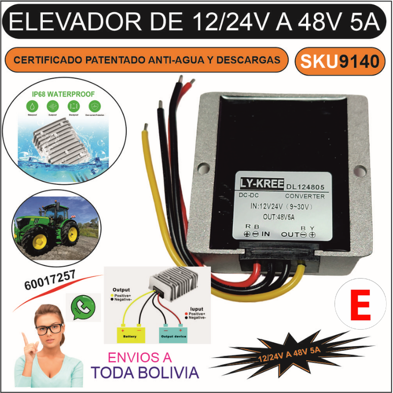 ⚠️🔋 ¡Adiós a los fallos por falta de potencia! Elevador de Voltaje 12/24V a 48V 5A 🛡️ a Prueba de Agua, Descargas y Calor Extremo 🚀✨