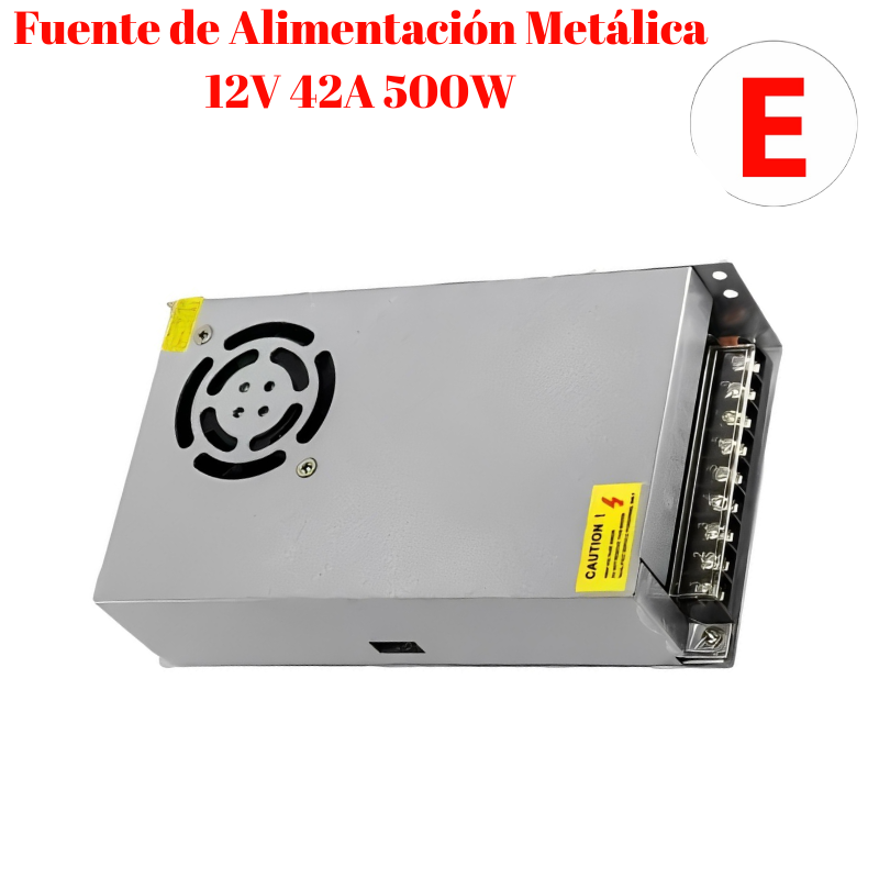 ⚙️💪 Fuente de Alimentación Metálica 12V 42A 500W ¡Potencia y Fiabilidad para tus Proyectos Electrónicos! 💪⚙️