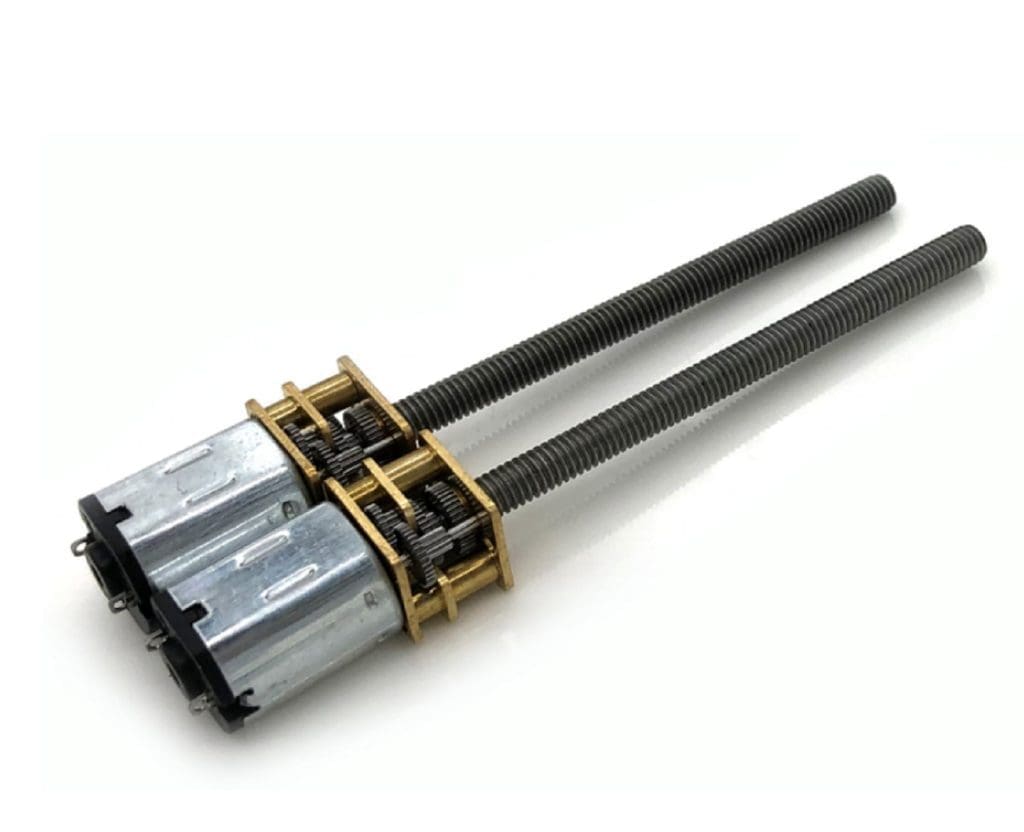 Motorreductor N20 12V 100 RPM con Eje Roscado M3 x 55 mm