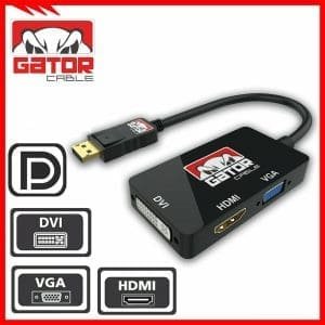 DisplayPort macho a DVI-D HDMI VGA hembra Adaptador convertidor Cable 4K 1080P 3in1