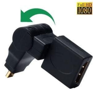 Conector HDMI con 360 grados de giro  Chapado en oro HDMI macho a HDMI hembra