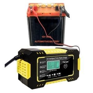 Cargador de Bateria para coche moto 12v con pantalla Completamente automatico.