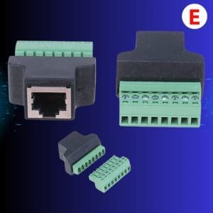 Adaptador de terminal RJ45 Hembra a 8 pines.