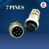 Conector de 7 pines GX16 16mm macho y hembra para Panel Enchufe aviador
