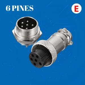 Conector de 6 pines GX16 16mm macho y hembra para Panel Enchufe aviador