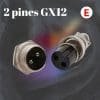 Conector 2 pines GX12 12mm macho y hembra para Panel Enchufe aviador circula