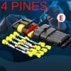 Super seal conector de cable eléctrico impermeable para coche de 4 pines