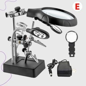 Lupa grande con soporte de soldadura y Luz potente 10x 20x