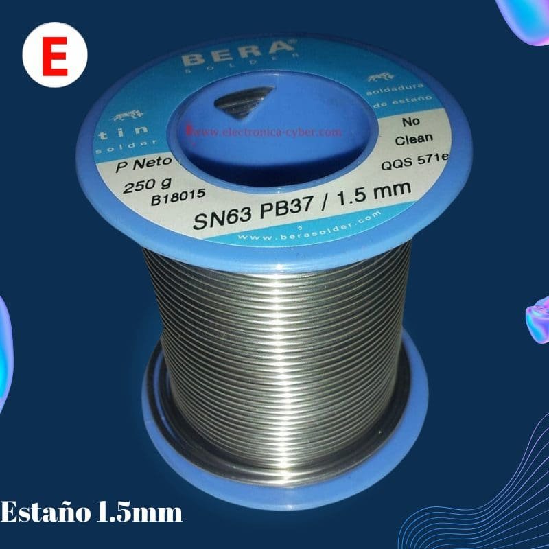Estaño BERA 250gr sn63 pb37 1.5mm premium