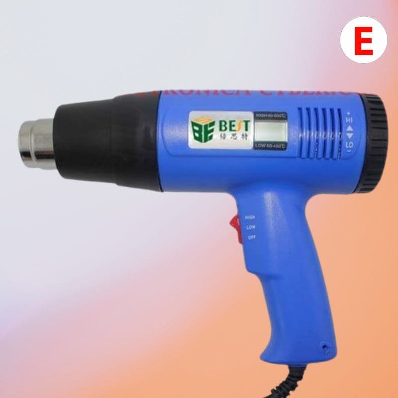 Pistola de aire Caliente con indicador de temperatura 220V 1600W tres velocidades Pistola de aire Caliente con indicador de temperatura 220V 1600W tres velocidades