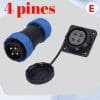IP68 Conector impermeable SD20 20mm 4 Pines Enchufe de aviación conector de alto voltaje.