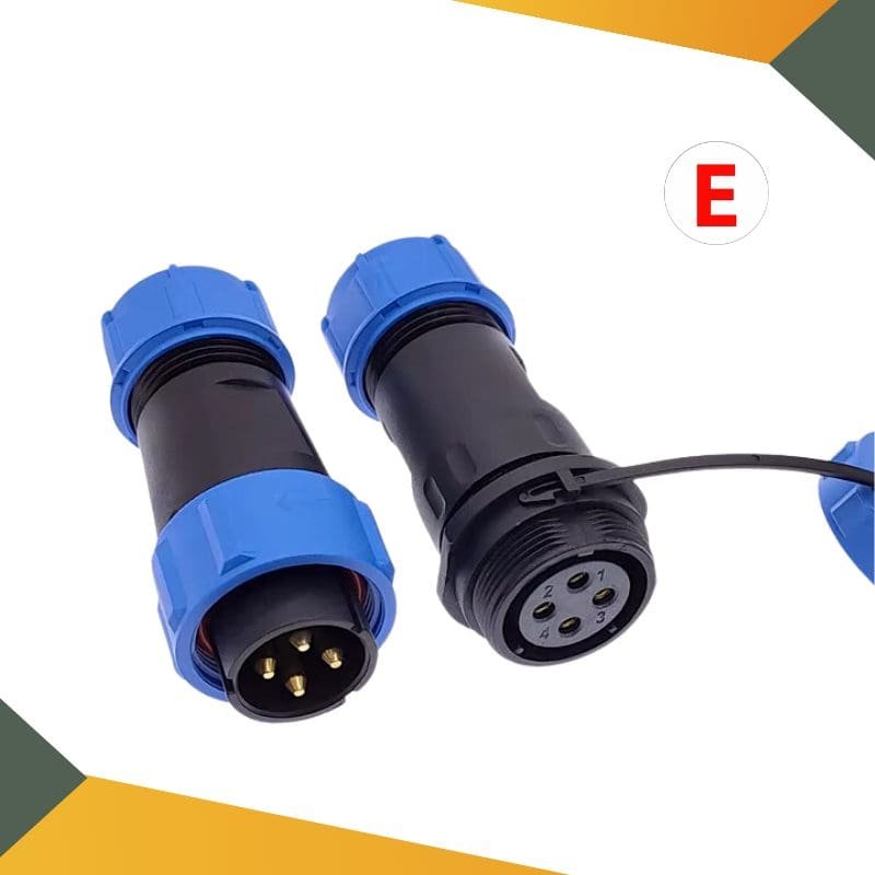 Conector de aviación Acoplamiento LD20 4P Macho + Hembra 2000v 25A circular de 20mm aprueba de agua