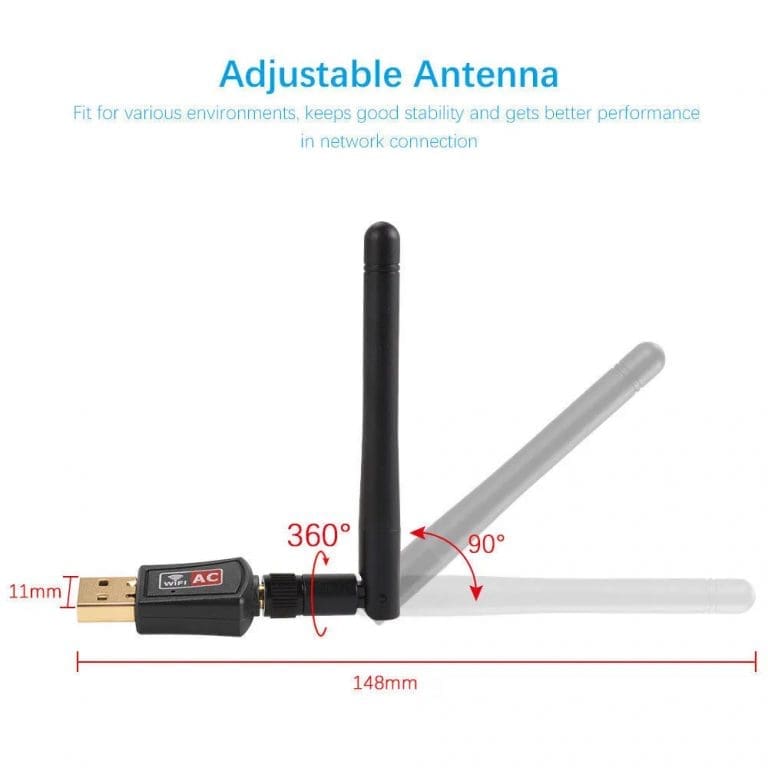 Adaptador WiFi USB Doble Banda 600 Mbps con Antena - vista 3