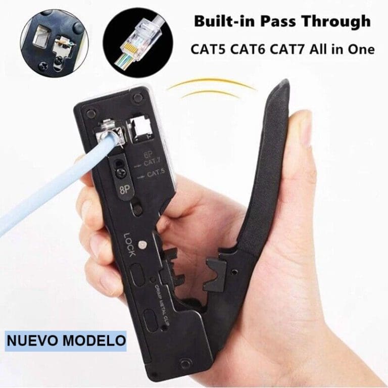Crimpadora Metálica para Redes RJ45, RJ12 y RJ11 con Pelador y Corte - vista 2
