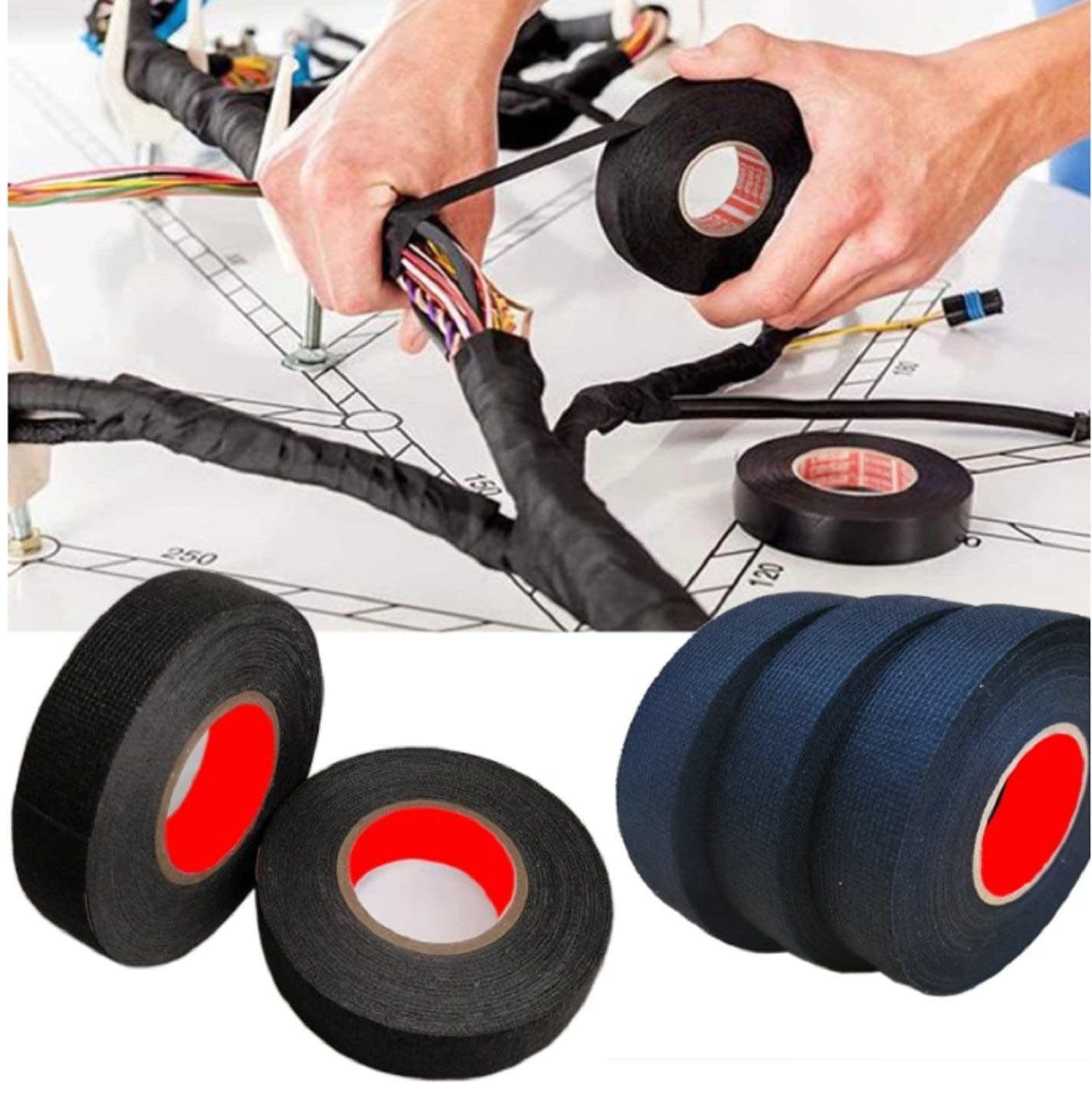 Cinta adhesiva de tela Coroplast ignífuga resistente al calor de 35MM X 20M.