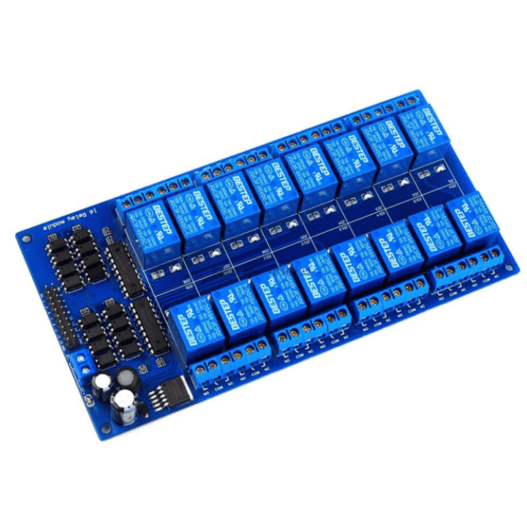 Placa de Relés de 16 Canales 5V con Optoacopladores y LEDs - vista 2