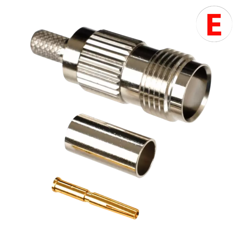 Conector TNC Hembra Tipo Crimp para RG58 Alta Calidad y Fijación Segura