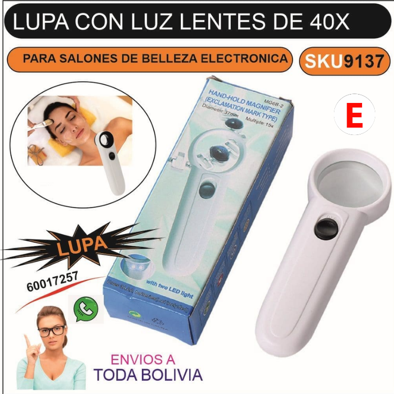 Lupa de Mano con Luz y Lente de 40X Iluminación LED y Aumento potente Lupa de Mano con Luz y Lente de 40X Iluminación LED y Aumento potente
