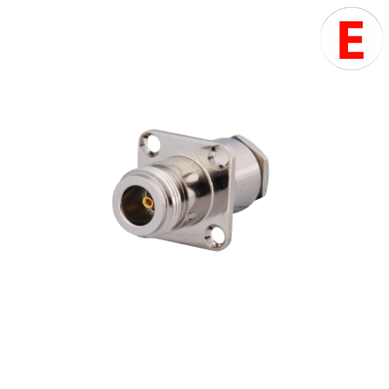 Conector de Panel Tipo N Hembra de Grado Industrial para Cable RG214/RG8/LMR400