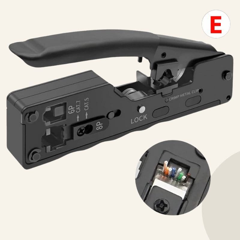 Alicate de crimpadora de metal para redes Cat7 Cat6 Cat5e RJ45 RJ12 RJ11 La Herramienta Indispensable para Cualquier Técnico de Redes Alicate de crimpadora de metal para redes Cat7 Cat6 Cat5e RJ45 RJ12 RJ11 La Herramienta Indispensable para Cualquier Técnico de Redes