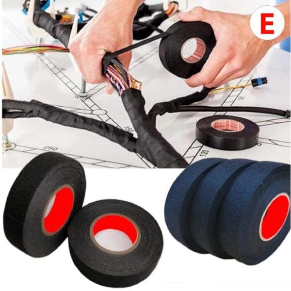 25 Metros Cinta Tela Automotriz Adhesiva Cable Aislante 19mm | Cuotas Sin Interés