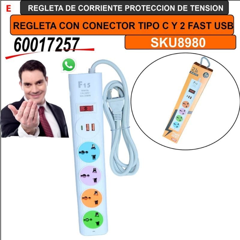 Supresor de Pico de 4 Tomas con Carga Rápida USB-C - Seguridad y Eficiencia en un Solo Dispositivo