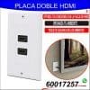 Placa Doble HDMI de Pared con Dos Conectores