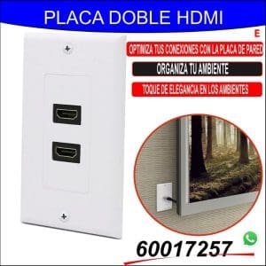 Placa Doble HDMI de Pared con Dos Conectores