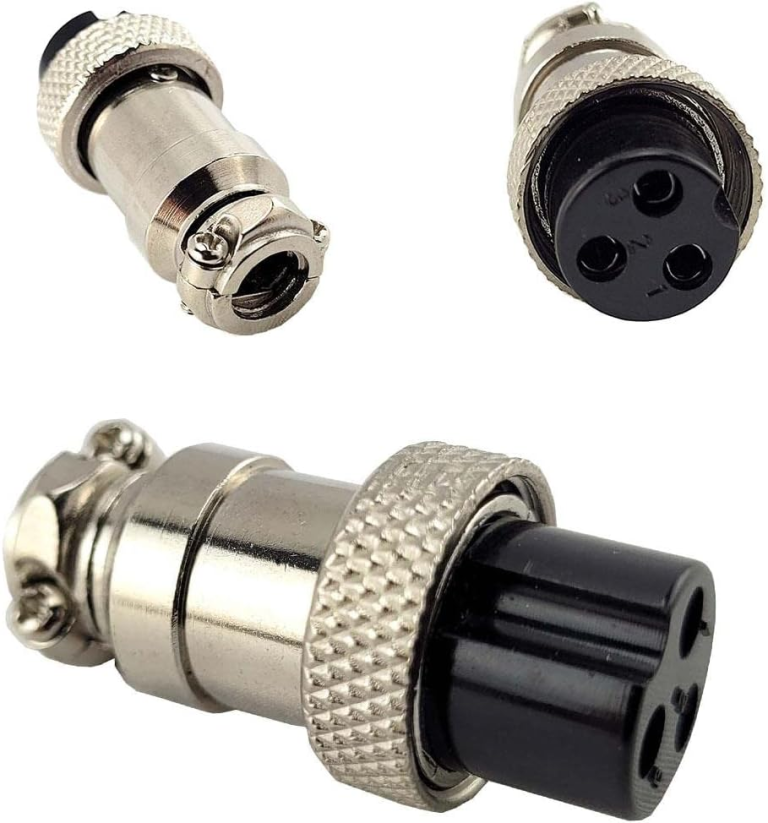 Conector de Aviación GX12 de 3 Pines Macho y Hembra 12 mm - vista 3