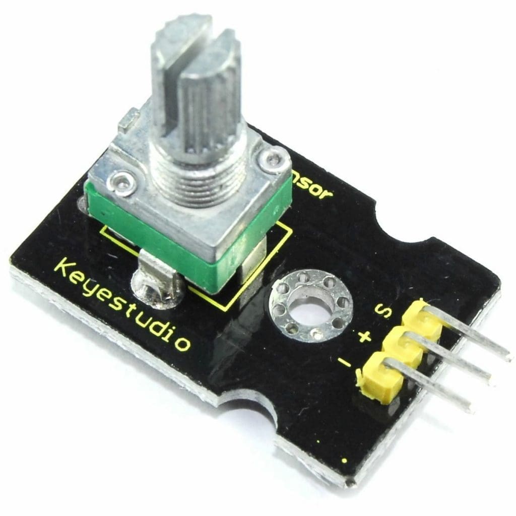 Potenciometro Sensor de rotación Keyestudio analógica para UNO R3 MEGA 2560 R3 4 Potenciometro Keyestudio UNO R3 – Potenciometro Sensor de rotación Keyestudio analógica para UNO R3 MEGA 2560 R3