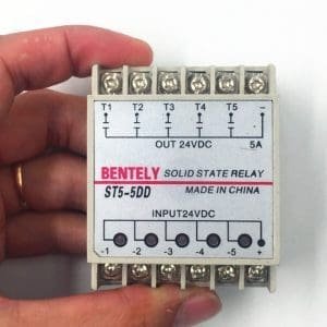 ST5-5DD Cinco relés de estado sólido de 5 fases SSR 24 V CC a 24 V CC Carril DIN Relay.