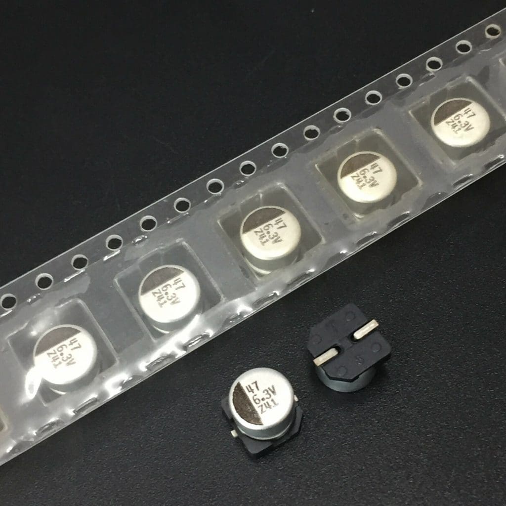 Capacitor 47uF 6.3V SMD – Capacitor 47uF 6.3V SMD [6.3X5mm] Baja impedancia Marca UNICON