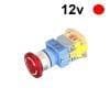 Interruptor botón parada de emergencia LED 12v color Rojo 22 mm LAY37-11ZSD NO + NC
